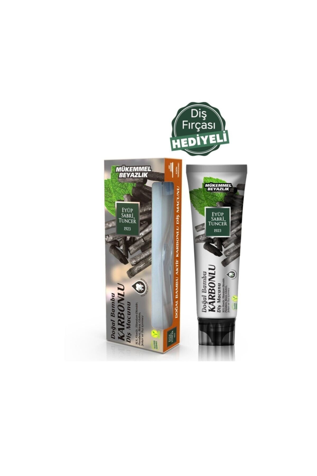 Eyüp Sabri Tuncer Doğal Aktif Bambu Karbonlu Diş Macunu 75 ml + Diş Fırçası Hediyeli