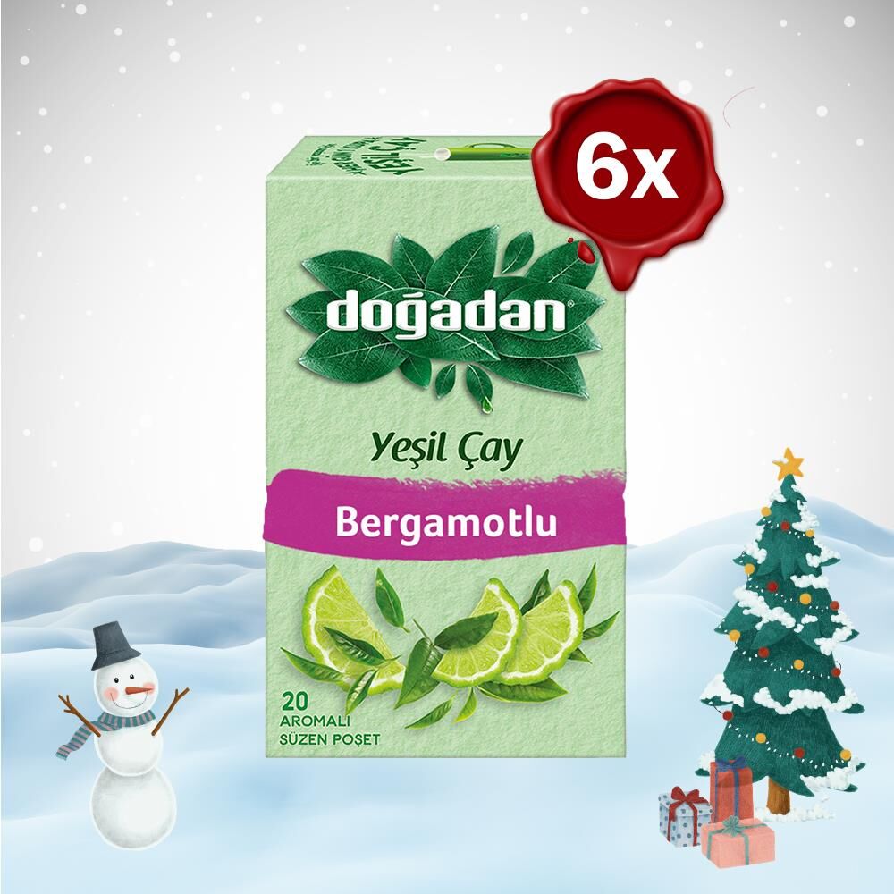 Doğadan Yılbaşı Paketi Yeşil Çay Bergamot Aromalı 20'Li x 6