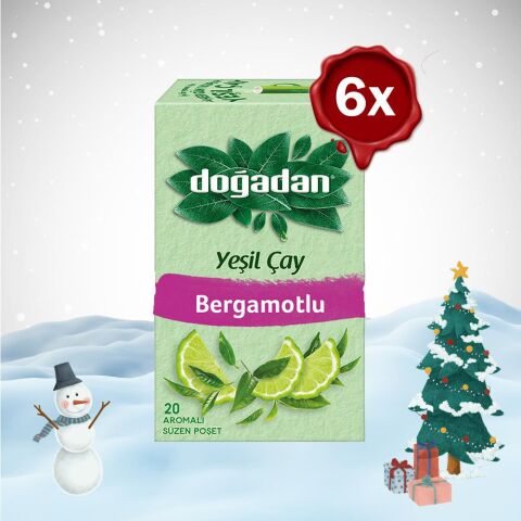 Doğadan Yılbaşı Paketi Yeşil Çay Bergamot Aromalı 20'Li x 6