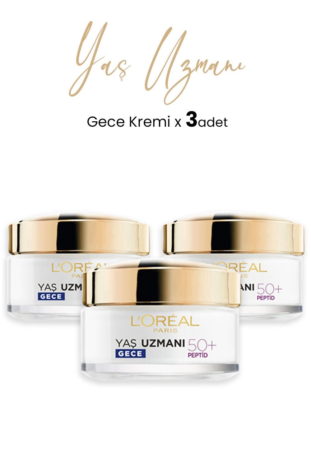 Loreal Paris Yaş Uzmanı Kırışıklık Karşıtı Gece Kremi 50 ml x 3 Adet