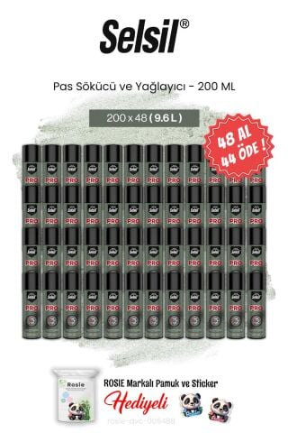 Selsil 48 AL 44 ÖDE 200 ml Pas Sökücü ve Yağlayıcı ve rosie pamuk