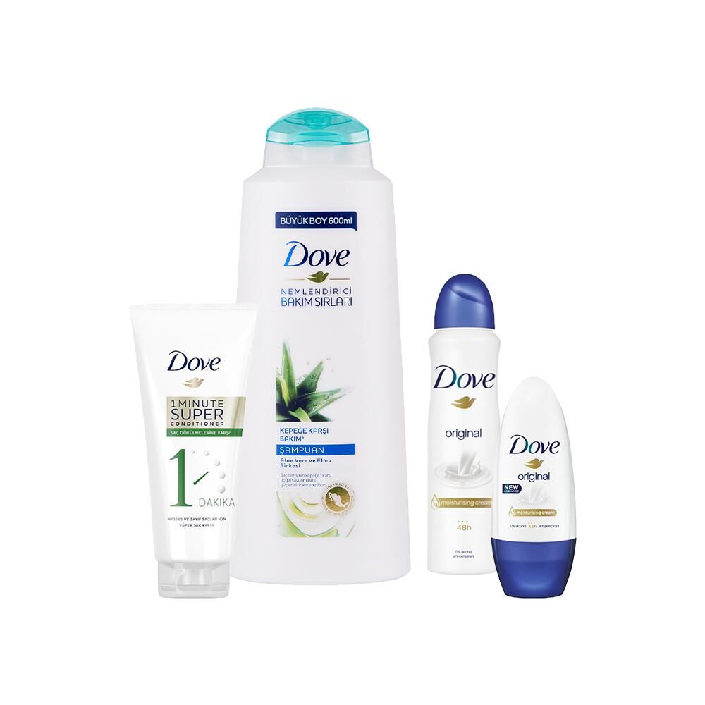 Dove Kepek Karşıtı Şampuan, Saç Dökülmesine Karşı Saç Kremi, Original Roll-On ve Sprey Deodorant