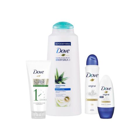 Dove Kepek Karşıtı Şampuan, Saç Dökülmesine Karşı Saç Kremi, Original Roll-On ve Sprey Deodorant