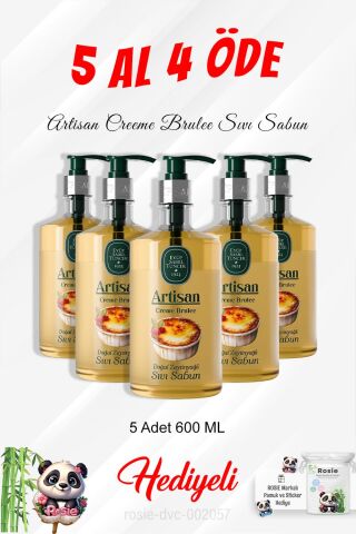 Creme Brulee Artisan Sıvı Sabun 600 ML 5 Al 4 Öde ve Rosie Pamuk