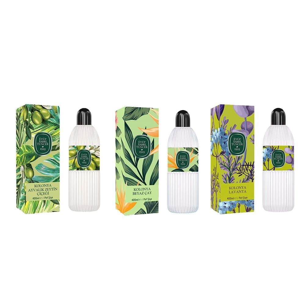 Eyüp Sabri Tuncer Kolonya Ayvalık Zeytin Çiçeği, Beyaz Çay ve Lavanta Pet Şişe 400 ML