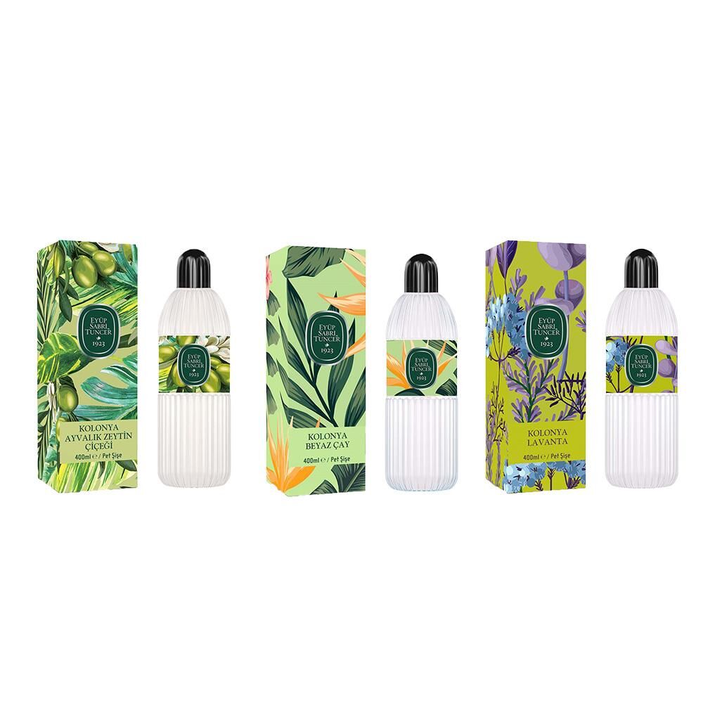 Eyüp Sabri Tuncer Kolonya Ayvalık Zeytin Çiçeği, Beyaz Çay ve Lavanta Pet Şişe 400 ML
