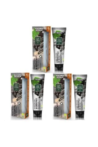 Eyüp Sabri Tuncer Doğal Aktif Bambu Karbonlu Diş Macunu 75 ml + Diş Fırçası Hediyeli X 4 Adet