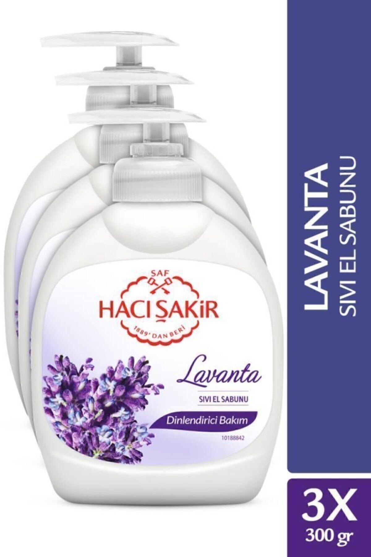 Hacı Şakir Lavanta Dinlendirici Bakım Sıvı El Sabunu 300 ml x 3 Adet
