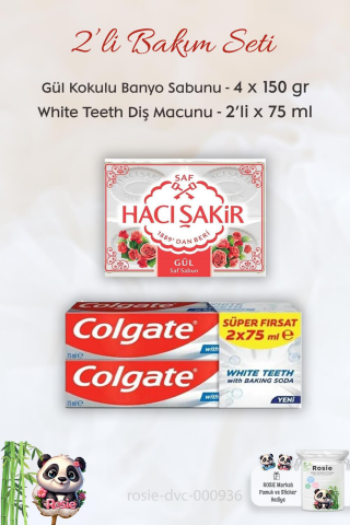 Colgate Baking Soda 2 x 75 ml,  H. Şakir Gül Kokulu Banyo Sabunu 4 x 150 gr ve ROSIE