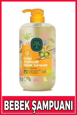 Eyüp Sabri Tuncer Göz Yakmayan Zeytinyağlı Bebek Şampuanı 600 ml
