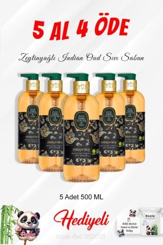 Indian Oud Sıvı Sabun 500 ML 5 Al 4 Öde ve Rosie Pamuk