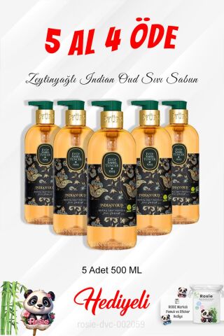 Indian Oud Sıvı Sabun 500 ML 5 Al 4 Öde ve Rosie Pamuk