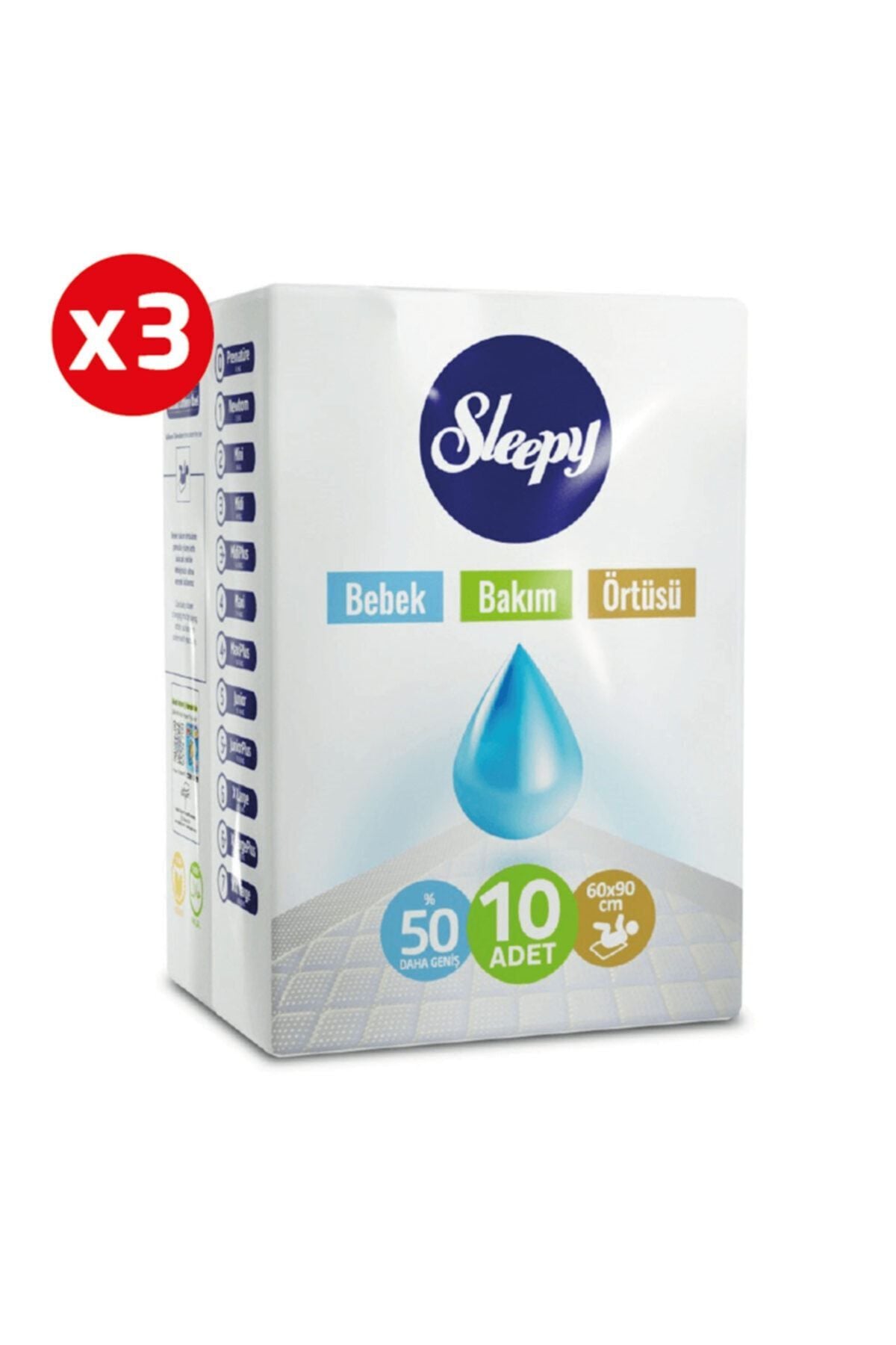 Sleepy Babycare 10'lu Bebek Bakım Örtüsü x 3 Adet