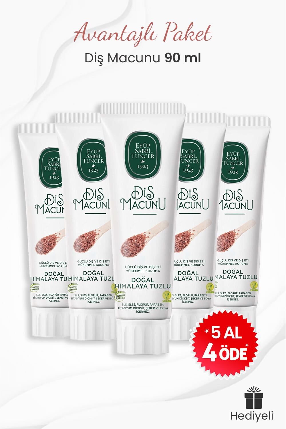 Eyüp Sabri Tuncer 5 al 4 öde Himalaya Tuzlu Diş Macunu Hediyeli