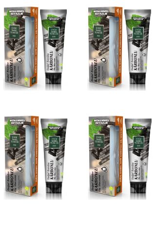 Eyüp Sabri Tuncer Doğal Aktif Bambu Karbonlu Diş Macunu 75 ml + Diş Fırçası Hediyeli X 4 Adet