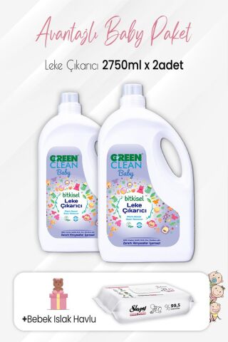 Green Clean Baby Leke Çıkarıcı 2750 ml x 2 Adet ve Yenidoğan Devam 50'li
