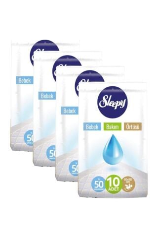 Sleepy Babycare 10'lu Bebek Bakım Örtüsü x 4 Adet