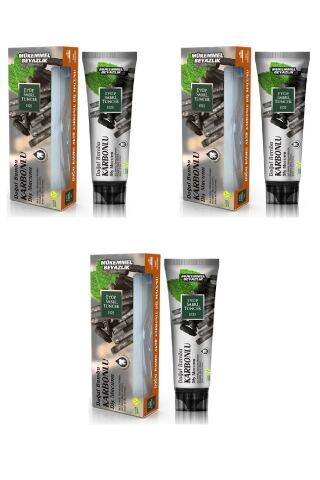 Eyüp Sabri Tuncer Doğal Aktif Bambu Karbonlu Diş Macunu 75 ml + Diş Fırçası Hediyeli X 3 Adet