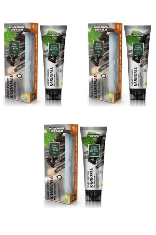Eyüp Sabri Tuncer Doğal Aktif Bambu Karbonlu Diş Macunu 75 ml + Diş Fırçası Hediyeli X 3 Adet