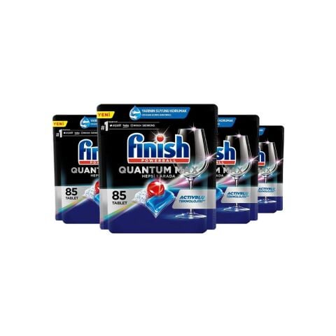 Finish Quantum Max Bulaşık Makinesi Deterjanı Tableti / Kapsülü 85 Yıkama x 4