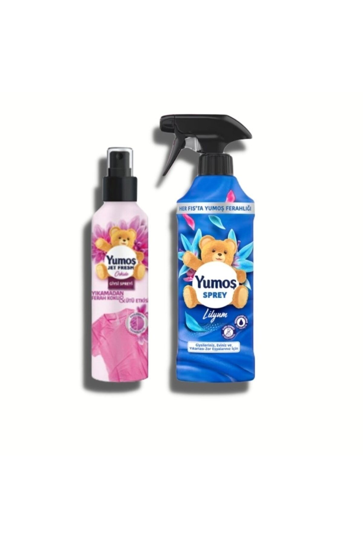 Yumoş Giysi Spreyi Orkide 200 ml ve Yıkaması Zor Eşyalar Lilyum 450 ml