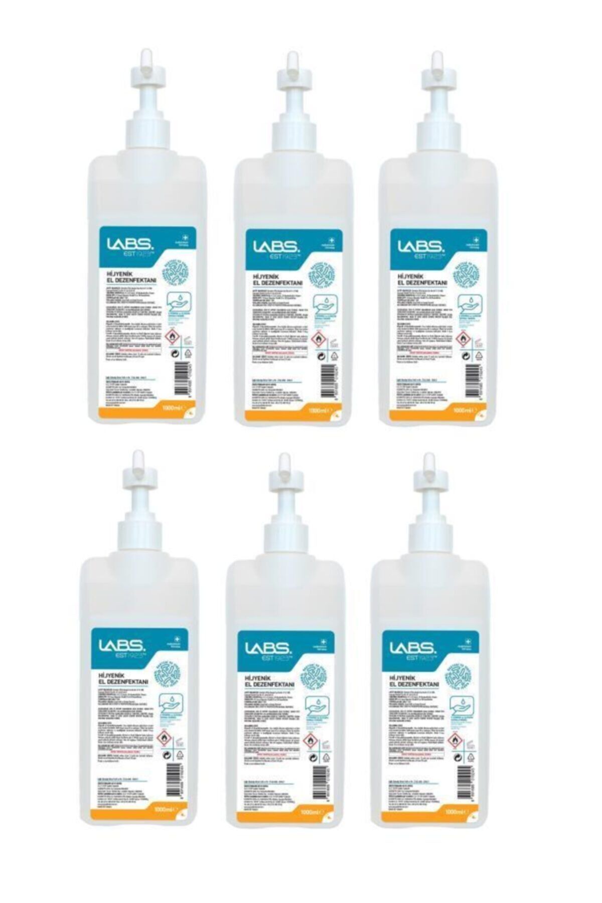Eyüp Sabri Tuncer Labs El Dezenfektanı Pompalı Pet Bidon 1000ml x 6 Adet
