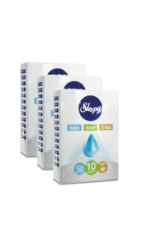 Sleepy Bebek Bakım Örtüsü 10'lu 3 Paket