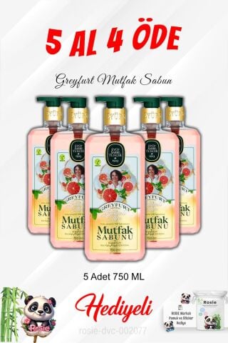 Greyfurt Mutfak Sabunu 750 ML 5 Al 4 Öde ve Rosie Pamuk