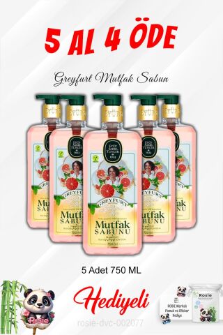 Greyfurt Mutfak Sabunu 750 ML 5 Al 4 Öde ve Rosie Pamuk