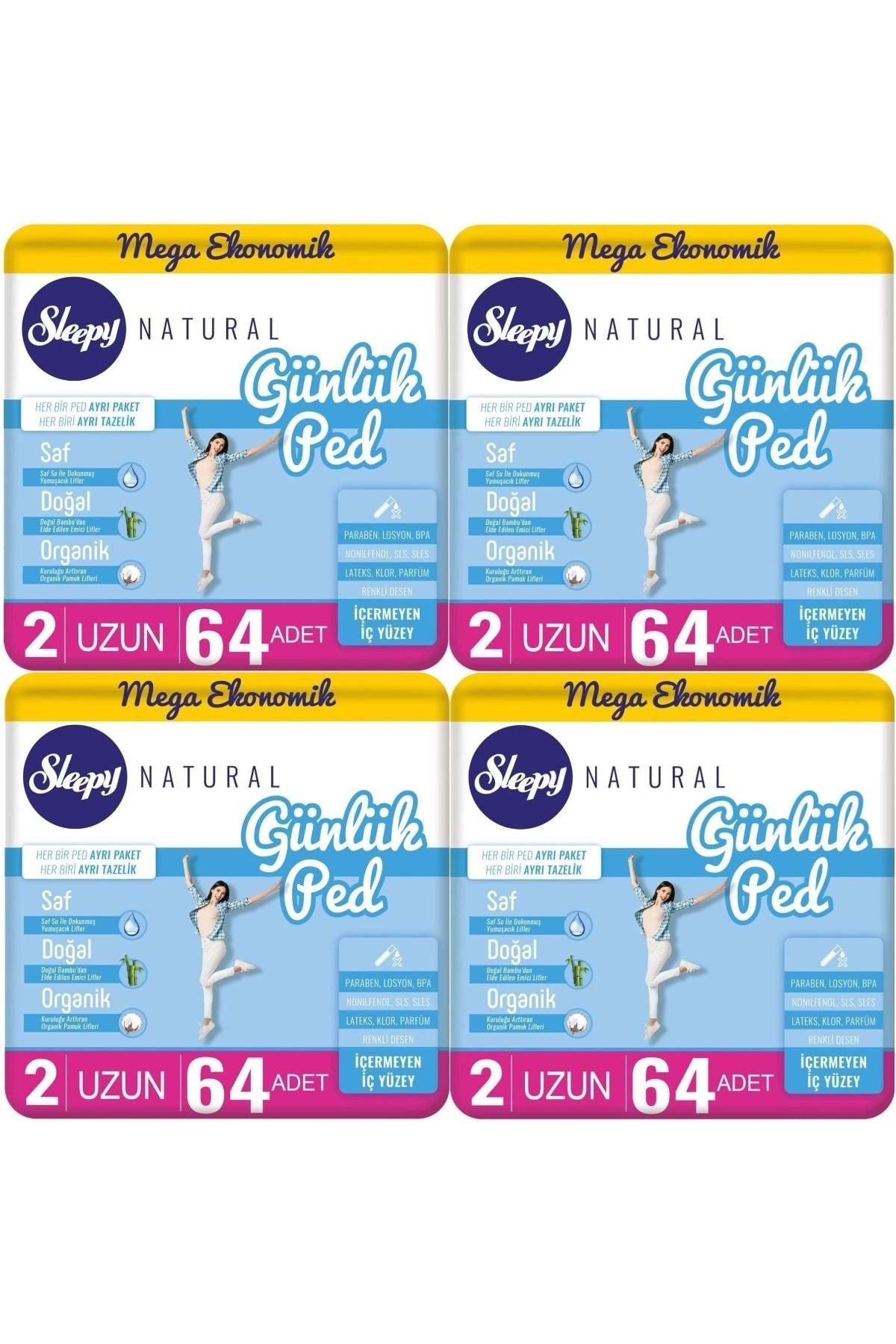 Sleepy Natural Günlük Ped Uzun 256 Adet Mega