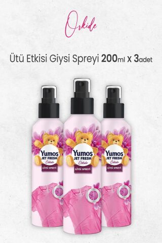 Yumoş Jet Fresh Ütü Etkisi Giysi Spreyi Orkide 200 ml x 3 Adet