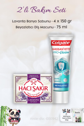 Colgate Hassasiyete Pro Çözüm Diş Macunu 75 ml,  H. Şakir Lavanta Kokulu Banyo Sabunu 4 x 150 gr
