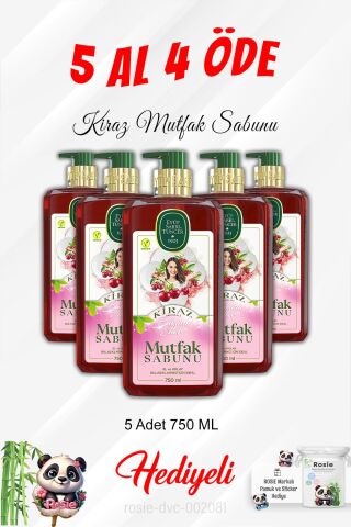 Mutfak Sabunu Kiraz 750 ML 5 Al 4 Öde ve Rosie Pamuk