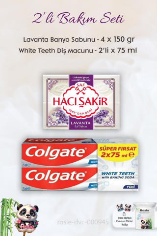 Colgate With Baking Soda 2 x 75 ml,  H. Şakir Lavanta Kokulu Banyo Sabunu 4 x 150 gr ve ROSIE