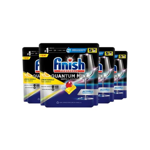 Finish Quantum Max Bulaşık Makinası Deterjanı Tableti Limon Kokulu 48' li x 4