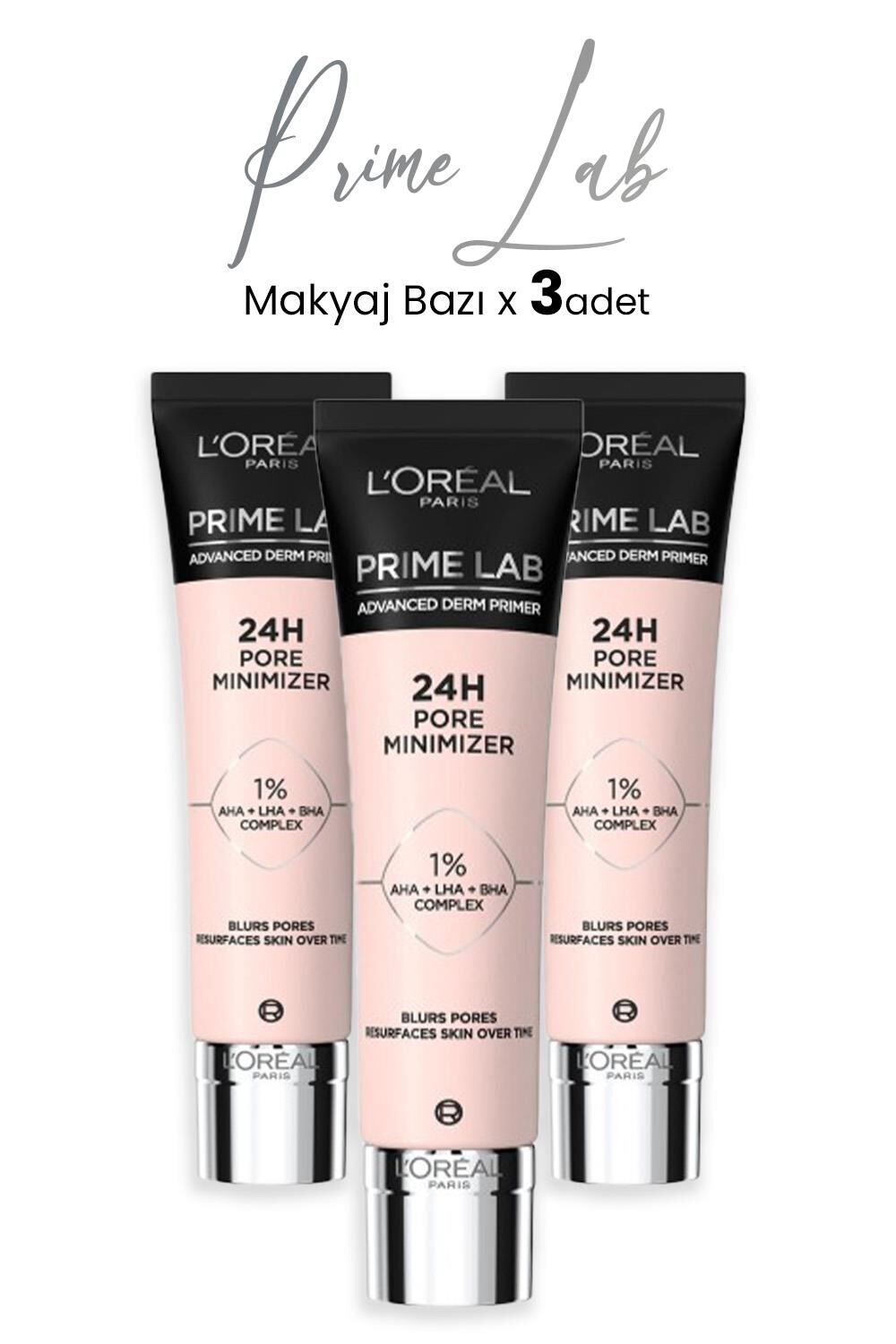 Loreal Paris Prime Lab 24H Gözenek Küçültücü Makyaj Bazı x 3 Adet