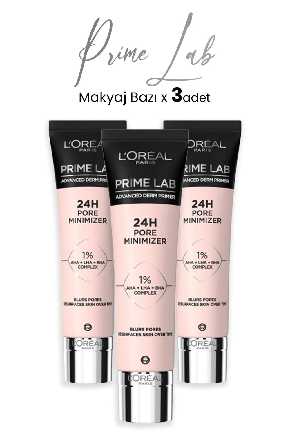 Loreal Paris Prime Lab 24H Gözenek Küçültücü Makyaj Bazı x 3 Adet