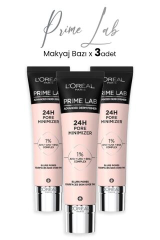 Loreal Paris Prime Lab 24H Gözenek Küçültücü Makyaj Bazı x 3 Adet
