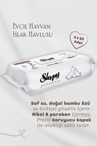 Evcil Hayvan Mendili 240 Adet ve 30'lu Bakım Örtüsü