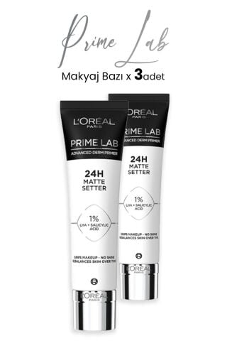 Loreal Paris Prime Lab 24H Matlaştırıcı Makyaj Bazı x 2 Adet