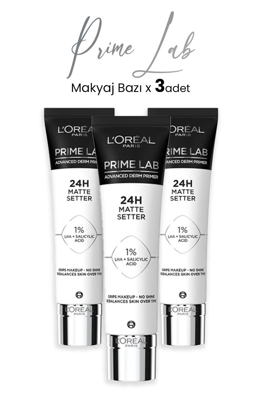 Loreal Paris Prime Lab 24H Matlaştırıcı Makyaj Bazı x 3 Adet