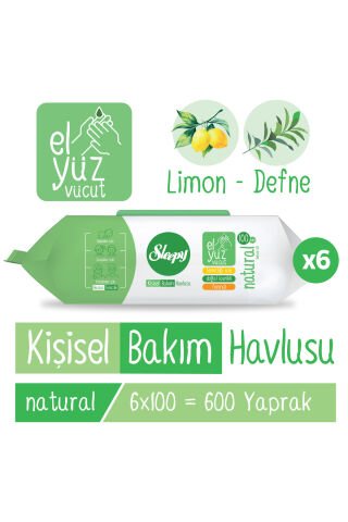 Sleepy Natural Kişisel Bakım Havlusu 6x100 (600 Yaprak)