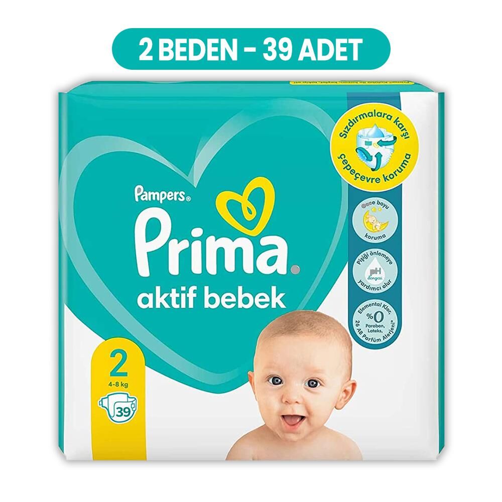 Prima Bebek Bezi Aktif Bebek 2 Beden 39 Adet