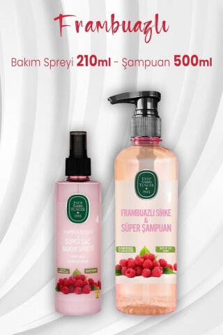 Eyüp Sabri Tuncer Frambuazlı Sirke Süper Saç Bakım Spreyi 210 ml ve Şampuan 500 ml