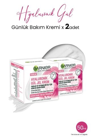 Garnier Günlük Bakım Gül Jel Krem Hyaluronik 50 ml x 2 adet
