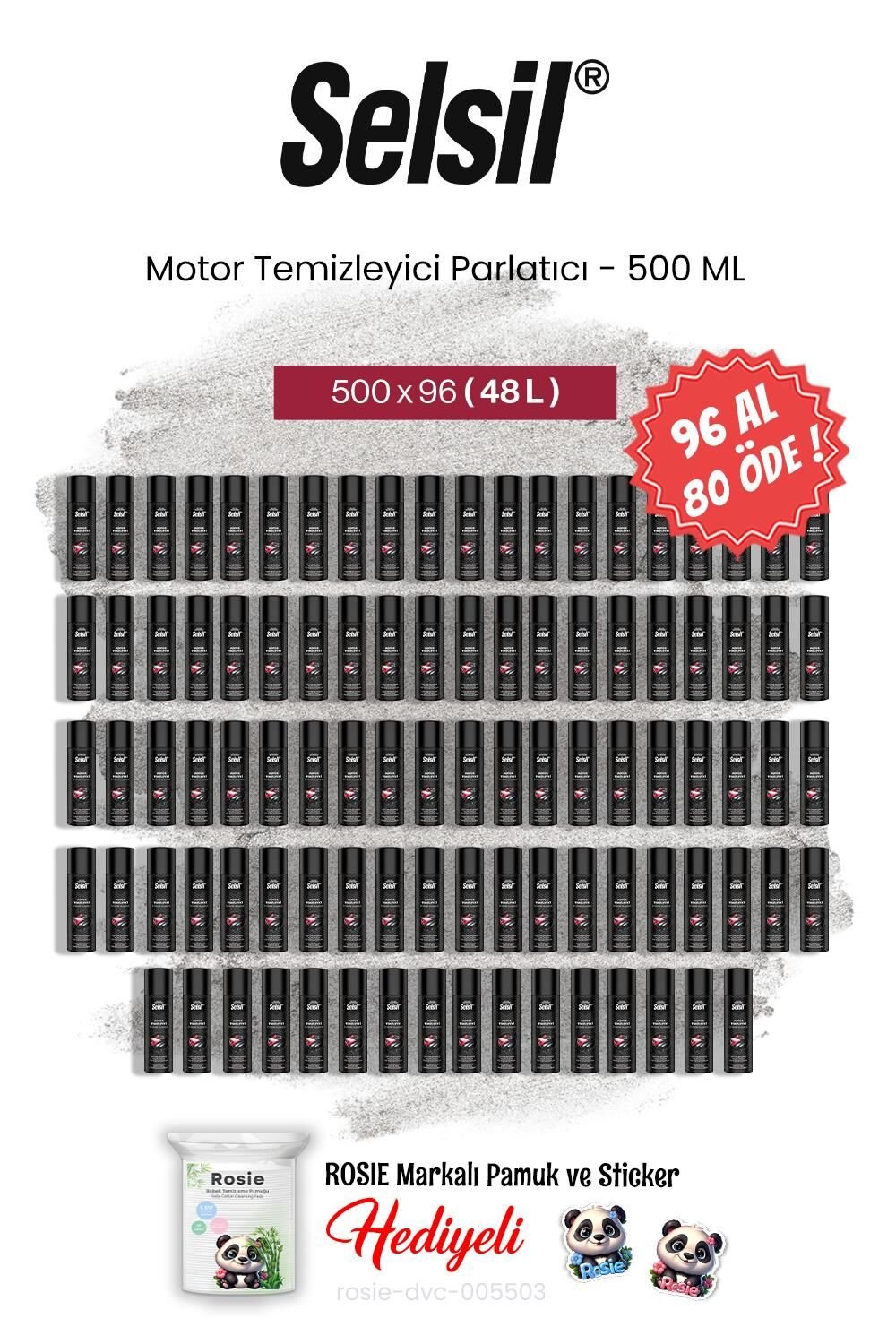 96 AL 90 ÖDE Selsil Pas Sökücü ve Yağlayıcı 200 ML ve rosie pamuk