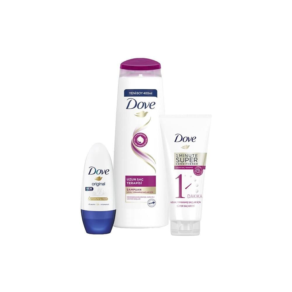 Dove Uzun Saç Terapisi Şampuan, Saç Kremi ve Original Roll-On