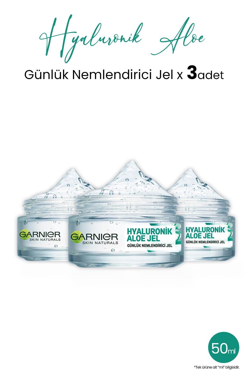 Garnier Günlük Nemlendirici Hyaluronik Aloe Jel 50 ml x 3 adet