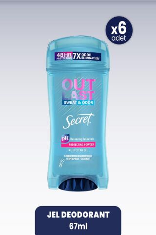 Secret Outlast Sweat & Odor Protecting Powder Şeffaf Jel Deodorant 67 gr x 6 Adet