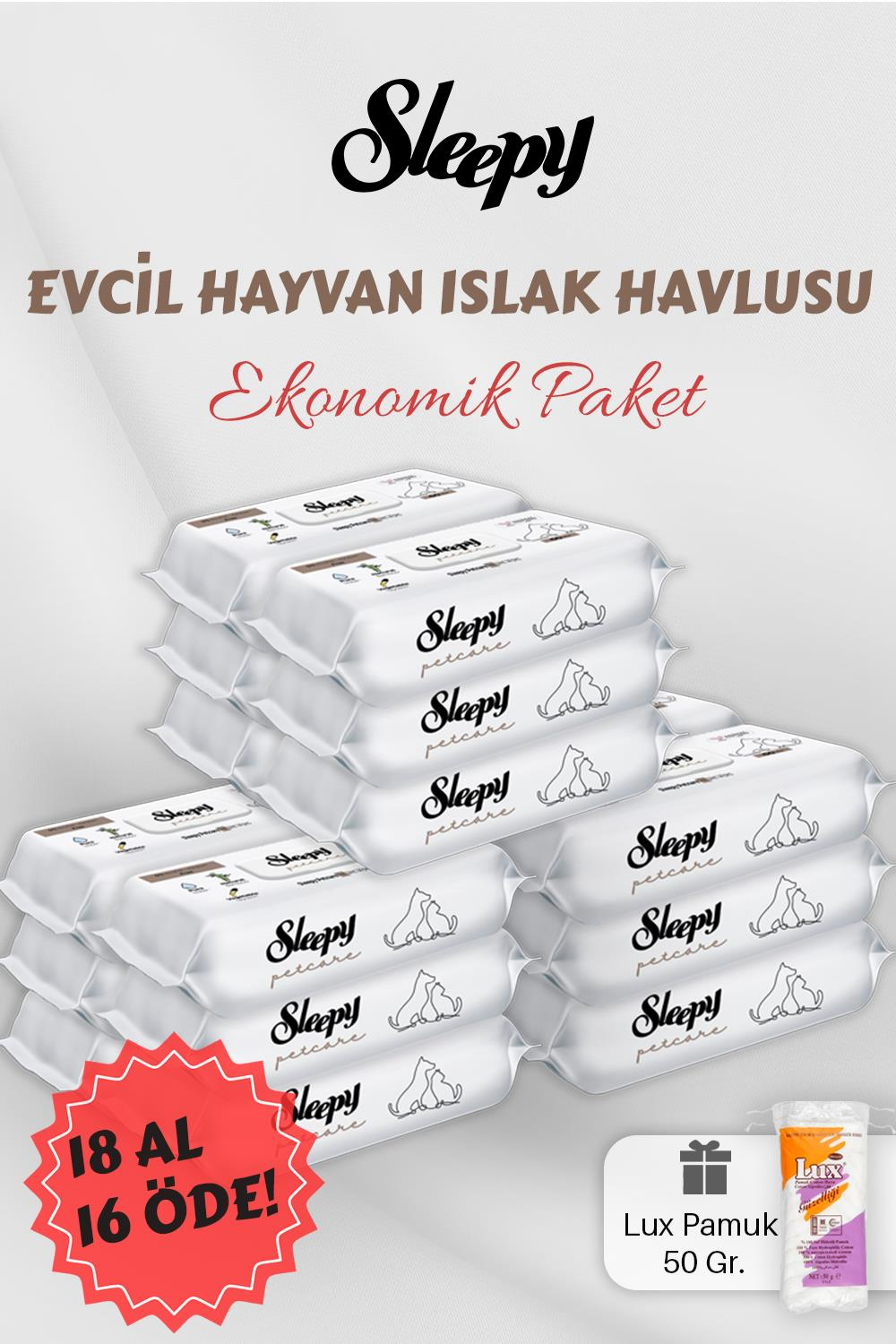 Sleepy 18 AL 16 Öde Evcil Hayvan Mendili